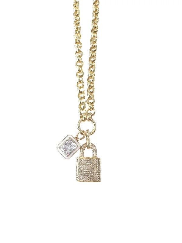 Exclusive Jewelry Offers – Sparkle For Less Diamond Lock Necklace