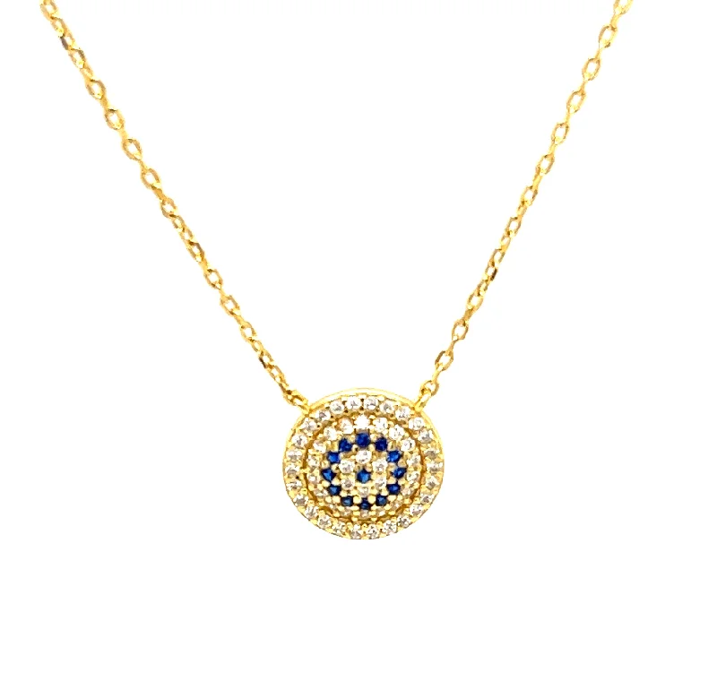 Personalized Jewelry At Special Discount Rates "EROS" Evil Eye Sapphire CZ Necklace