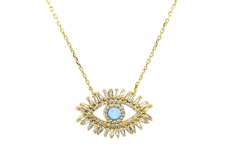 Special Offers On Handcrafted And Designer Jewelry bara boheme | Evil Eye "POSEIDON" Opal CZ Necklace