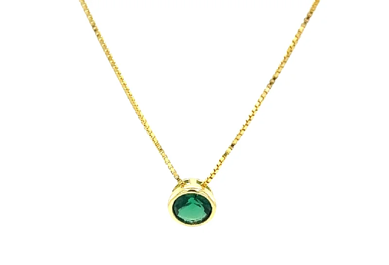 Bohemian-Inspired Jewelry For Free-Spirited Fashion Green Onyx Solitaire SPS Necklace