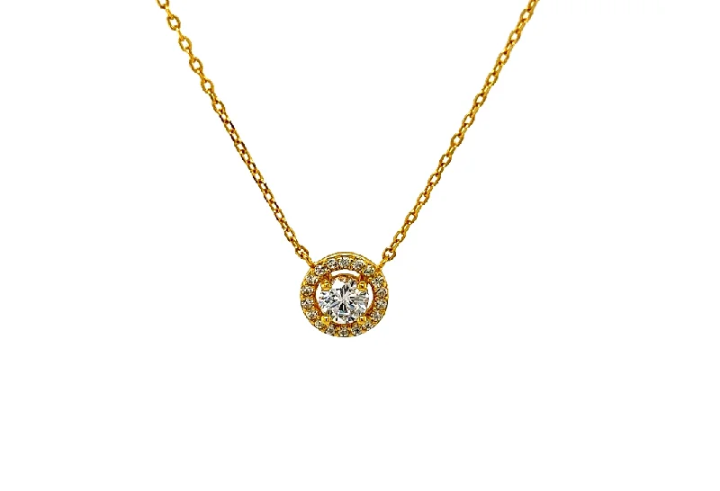 High-Quality Gemstone Jewelry For Special Occasions "HALO" Solitaire  CZ Necklace