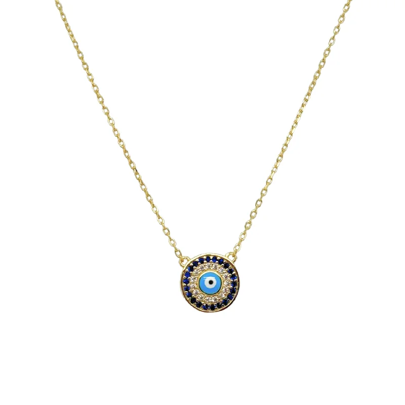 Seasonal Jewelry Sale – Upgrade Your Style Today "HESTIA" Evil Eye Sapphire CZ Necklace