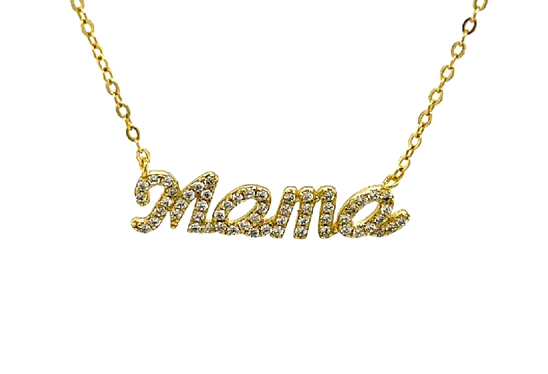 The Perfect Jewelry Piece At The Perfect Discount "Mama" Script Pave CZ Necklace