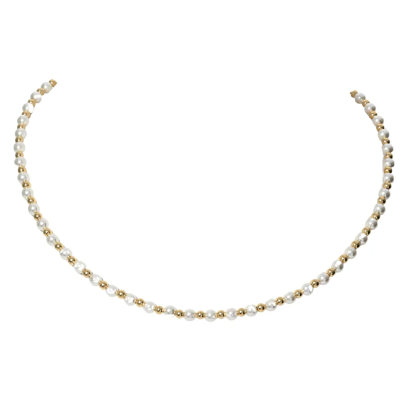 Shine In Style – Shop Jewelry Discounts Today "MAY" 14k gold-filled & pearl beaded Choker/Necklace