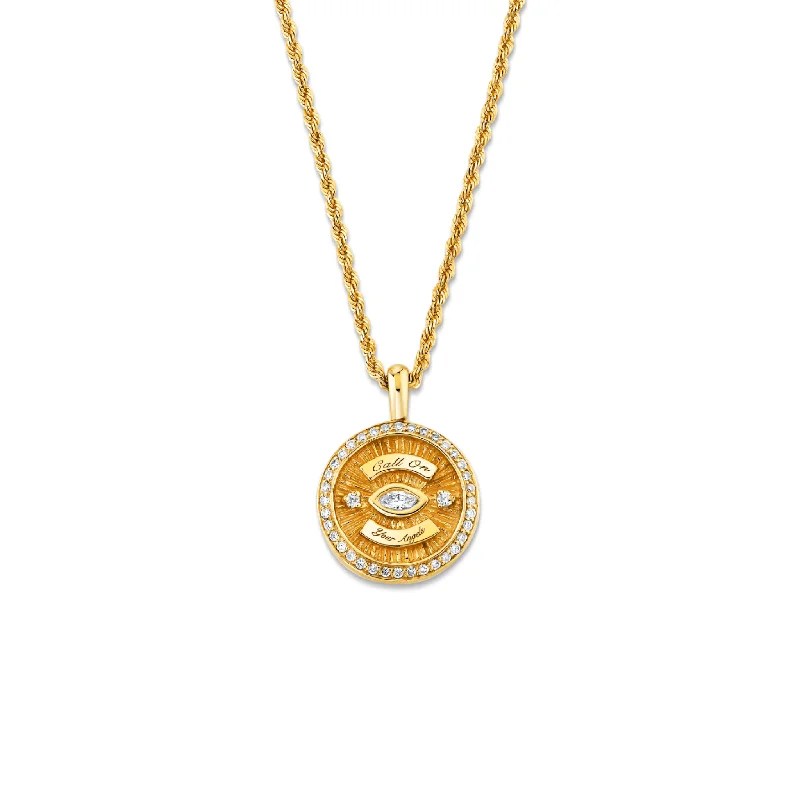 Your Perfect Accessory At The Perfect Price Mini Call On Your Angels Coin Necklace with Diamond Frame | Ready to Ship