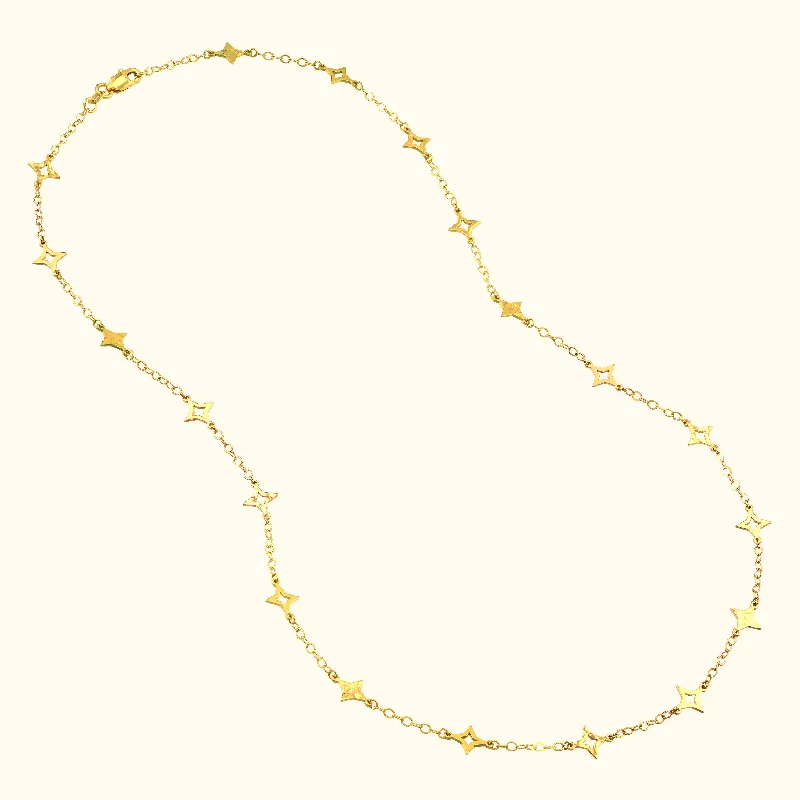 Luxury Jewelry At Unbeatable Discounts Mixed Star Station Curb Chain Necklace