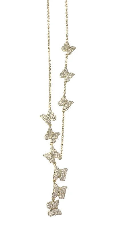 Delicate Crystal Jewelry For Sophisticated Charm Multi Butterfly Necklace