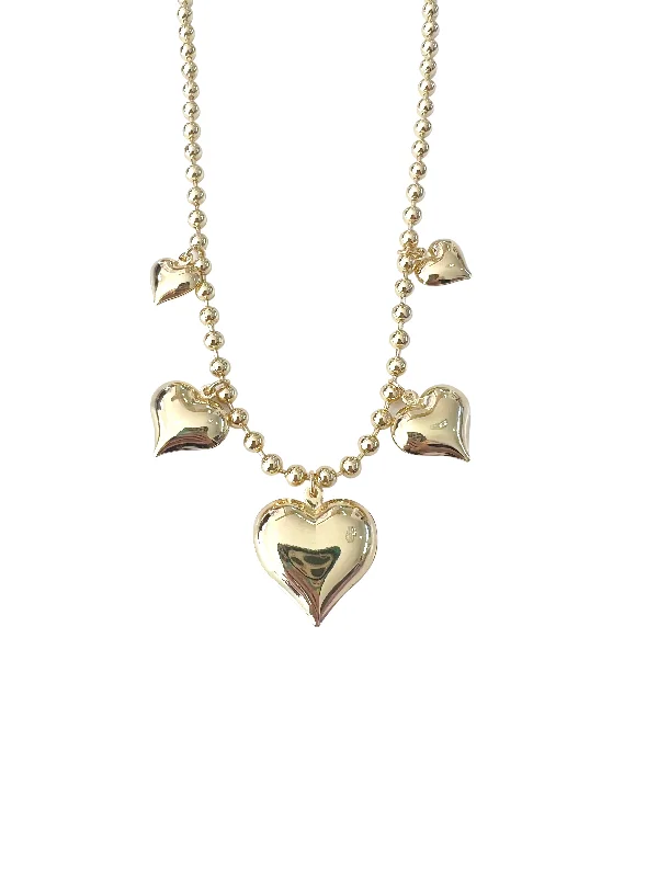 Premium Jewelry Now Available At Special Discounts Multi Puffy Heart Necklace