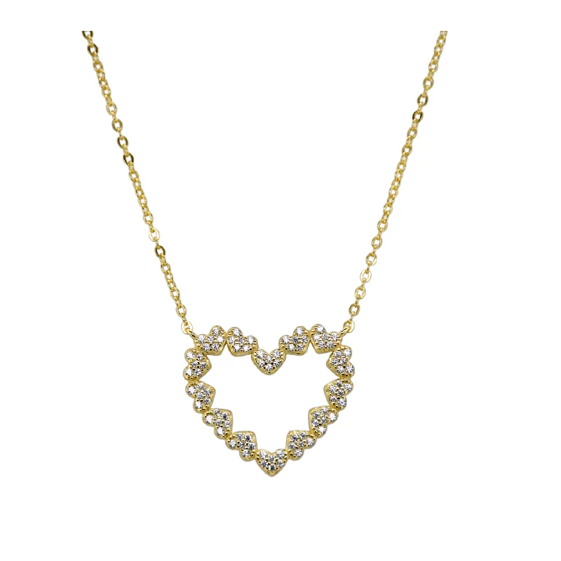 Special Sale On Handcrafted Jewelry – Shop Today "OPEN HEART" Pave Large CZ Necklace