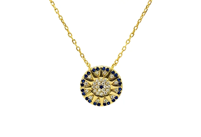 Holiday Jewelry Sale – Perfect Gifts At The Best Prices "RA" Evil Eye Sapphire CZ Necklace