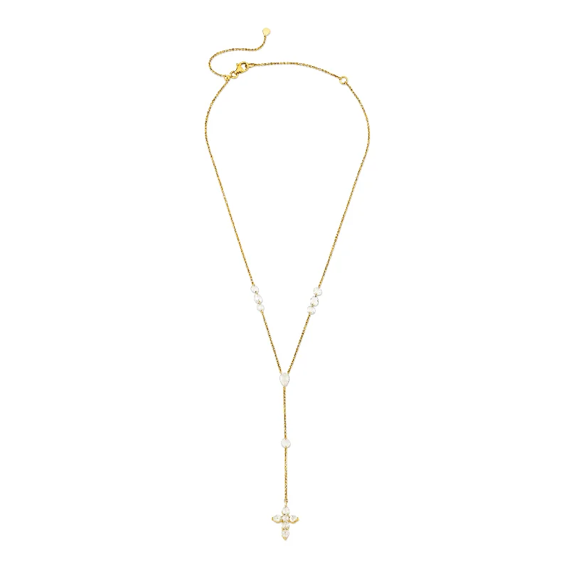 Trendy And Classic Jewelry Now At Reduced Prices Small Eau de Rose Cut Faith Lariat | Ready to Ship