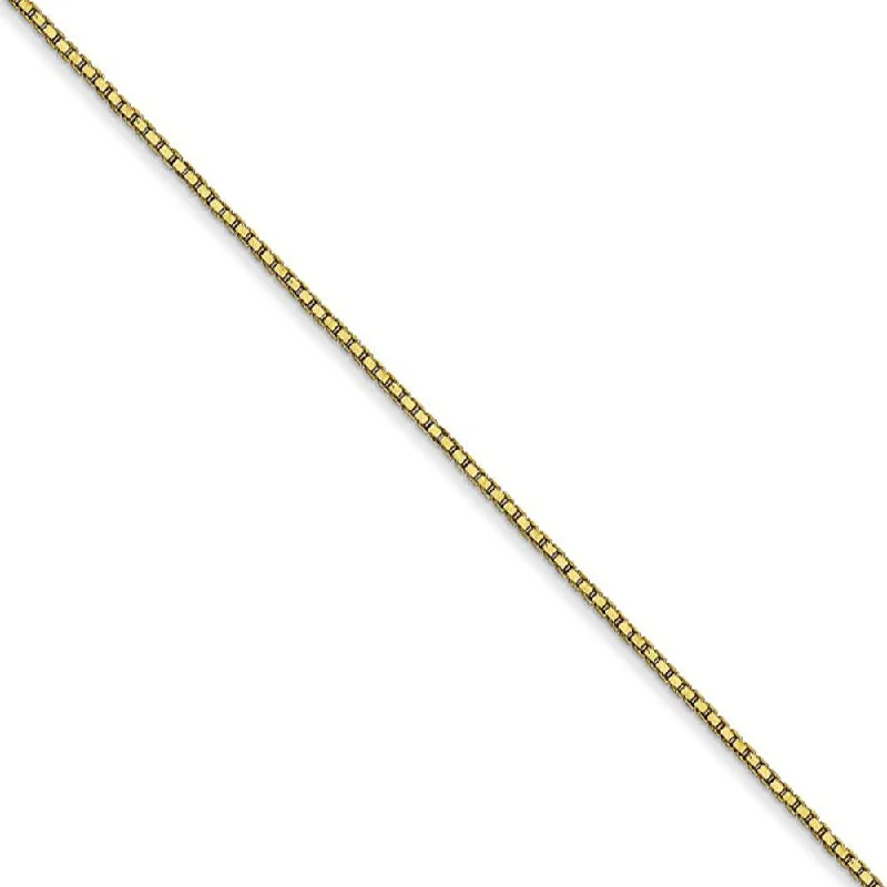 0.9mm, 10k Yellow Gold, Box Chain Anklet or Bracelet