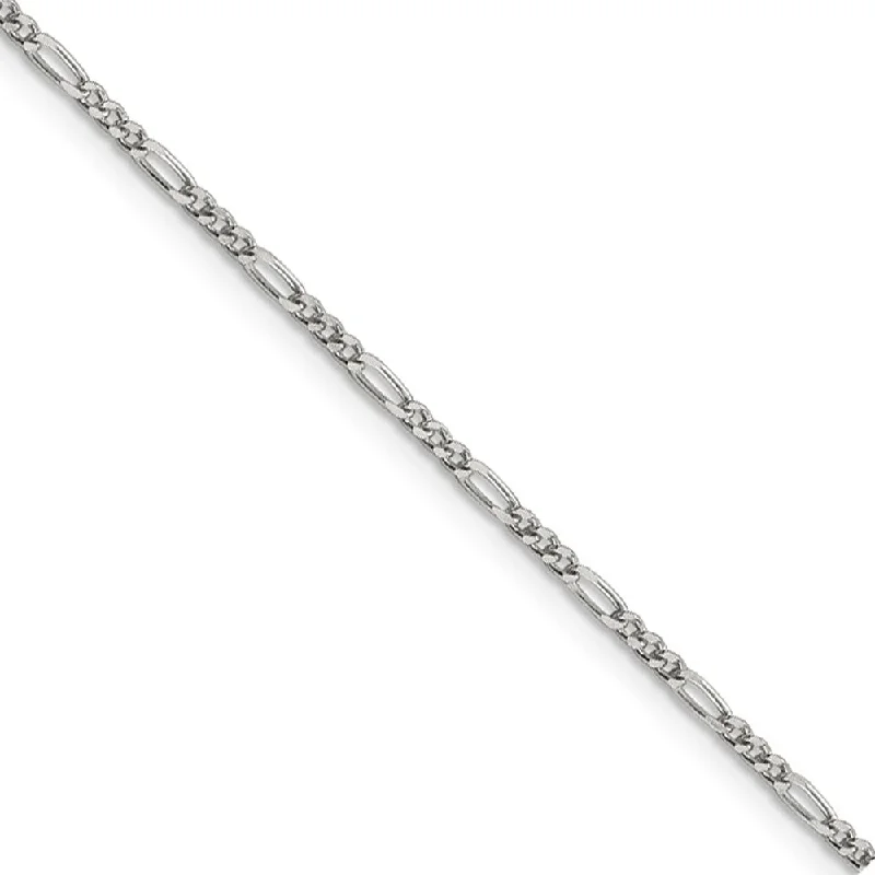 Sterling Silver 1.75mm Solid Figaro Chain Anklet