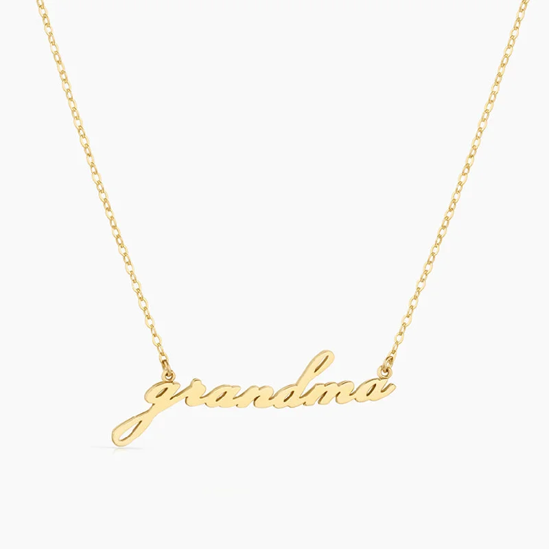 Timeless Jewelry, Timeless Savings – Don't Wait 14k Fine Grandma Script Necklace