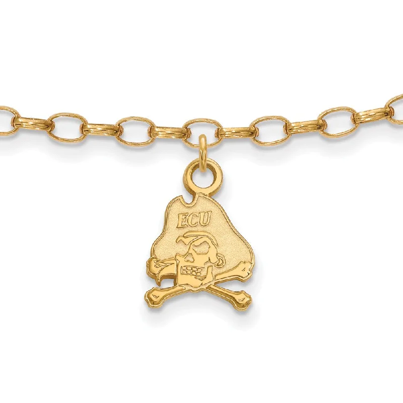 Jewelry Clearance – Final Chance To Save Big 14k Gold Plated Silver East Carolina Univ. Anklet, 9 Inch Jewelry Clearance – Final Chance To Save Big 14k Gold Plated Silver East Carolina Univ. Anklet, 9 Inch