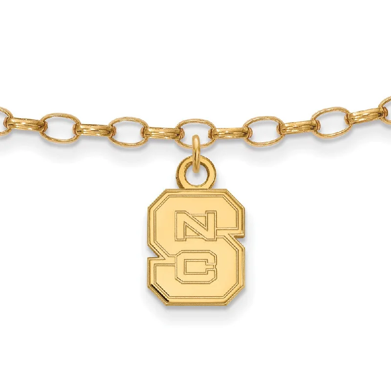 Luxury Jewelry Without The Luxury Price Tag 14k Gold Plated Silver North Carolina State Univ. Anklet, 9 Inch Luxury Jewelry Without The Luxury Price Tag 14k Gold Plated Silver North Carolina State Univ. Anklet, 9 Inch