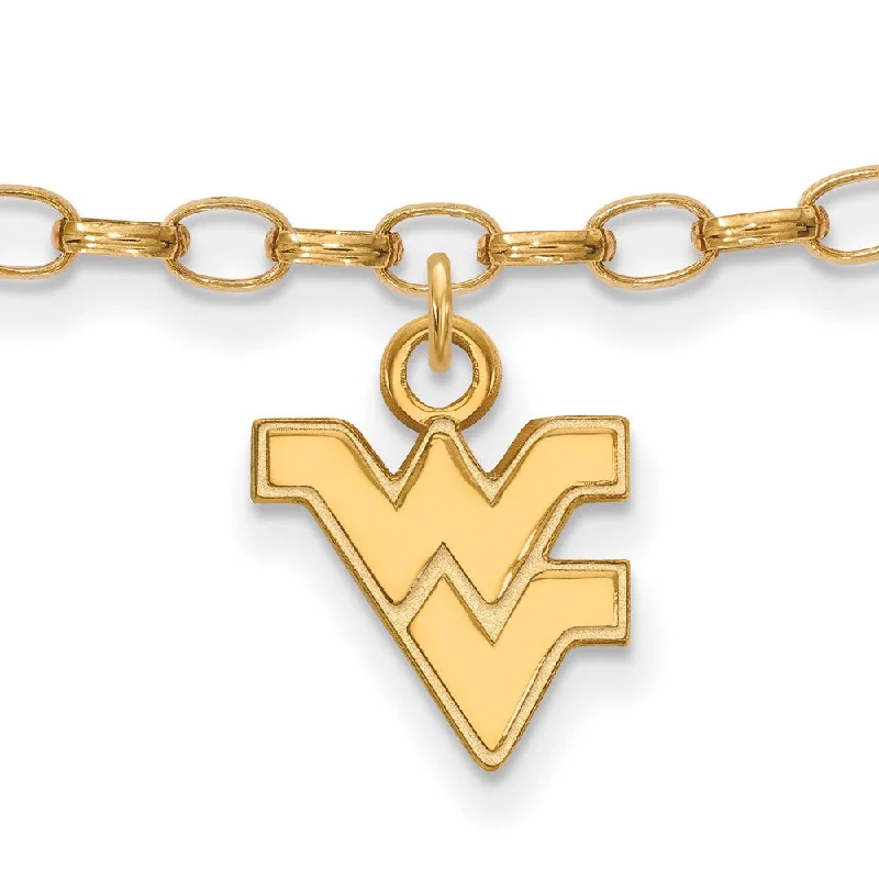 Sparkle On A Budget – Fine Jewelry For Less 14k Gold Plated Silver West Virginia University Anklet, 9 Inch Sparkle On A Budget – Fine Jewelry For Less 14k Gold Plated Silver West Virginia University Anklet, 9 Inch