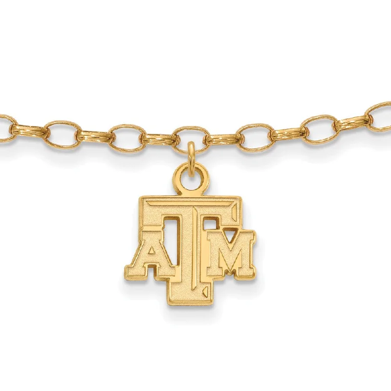 Grab Exquisite Jewelry At The Lowest Prices 14k Gold Plated Sterling Silver Texas A& M Univer. Anklet, 9 Inch Grab Exquisite Jewelry At The Lowest Prices 14k Gold Plated Sterling Silver Texas A& M Univer. Anklet, 9 Inch