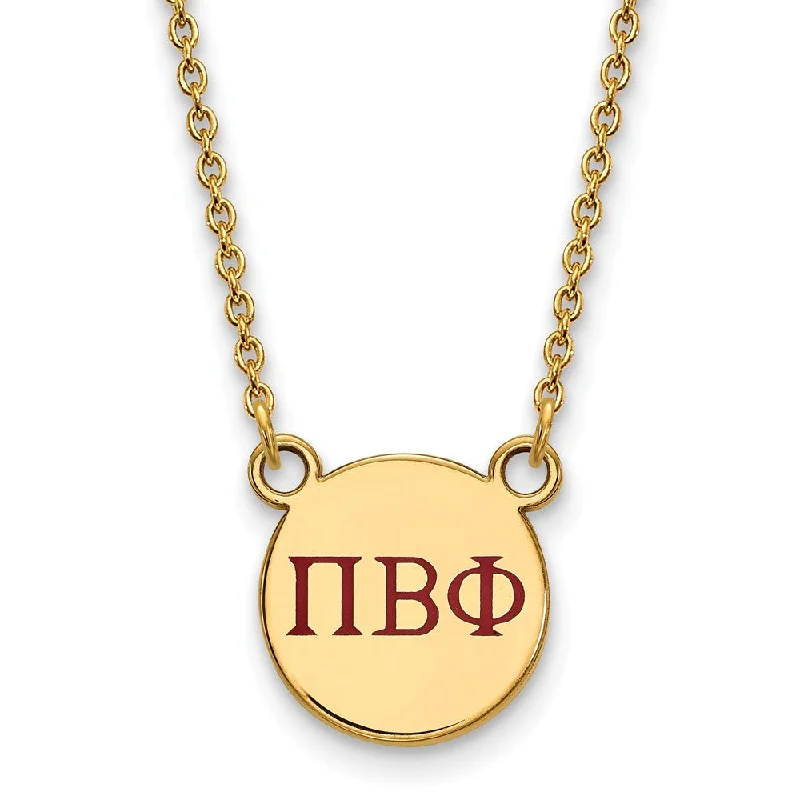 Elegant Jewelry Styles At Budget-Friendly Prices 14K Plated Silver Pi Beta Phi Small Red Enamel Greek Letters Necklace