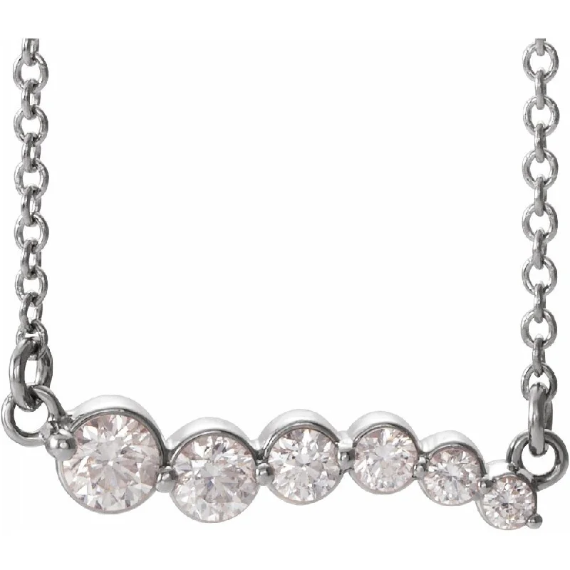 Once-A-Year Jewelry Deals – Shop Before They’Re Gone 14k White Gold 1/4 Ctw Diamond Graduated Bar Necklace, 16 or 18 Inch