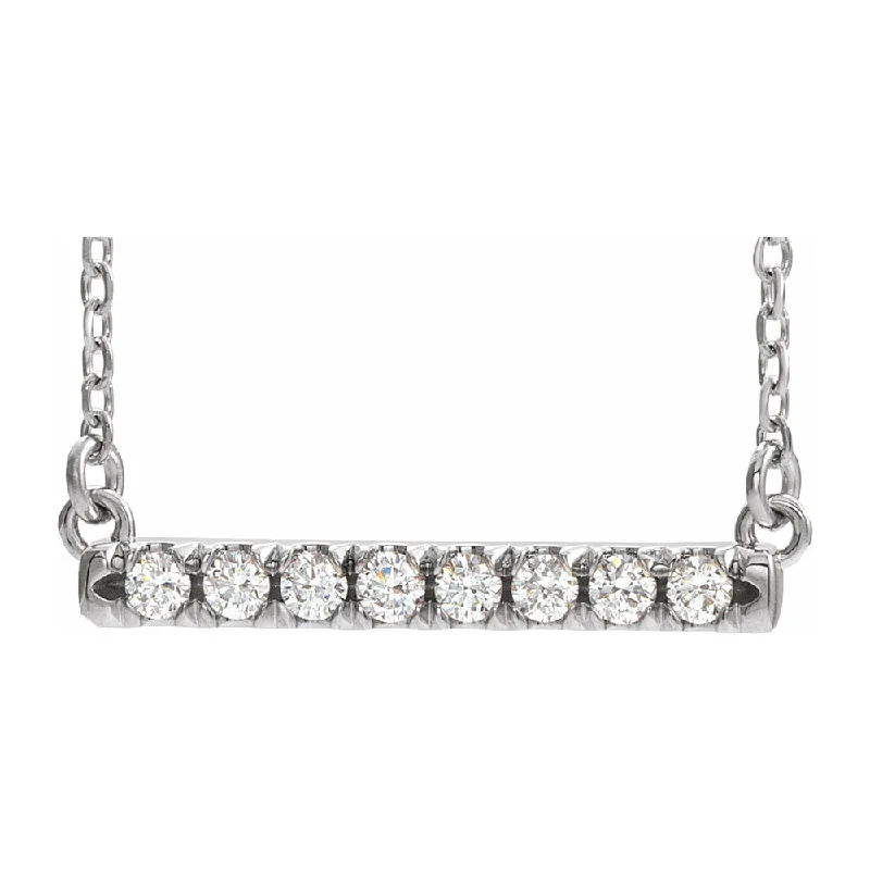 Unmissable Deals On Handmade Jewelry Collections 14K Yellow or White Gold 1/2 CTW Diamond 26mm Bar Necklace, 18 In