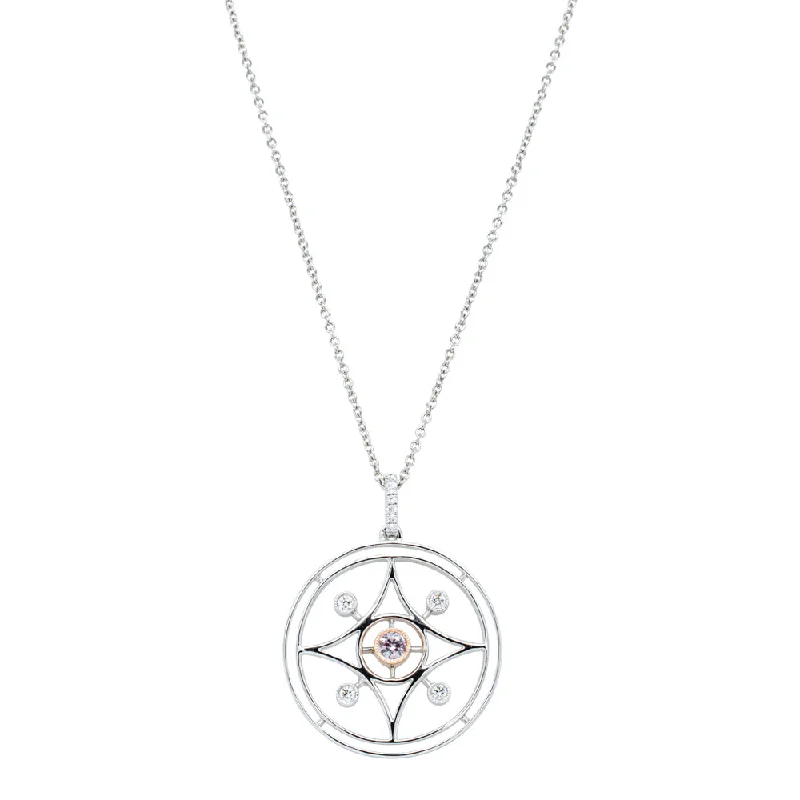 Your Perfect Accessory Now At The Best Price 18ct White Gold .10ct Pink Diamond Necklace