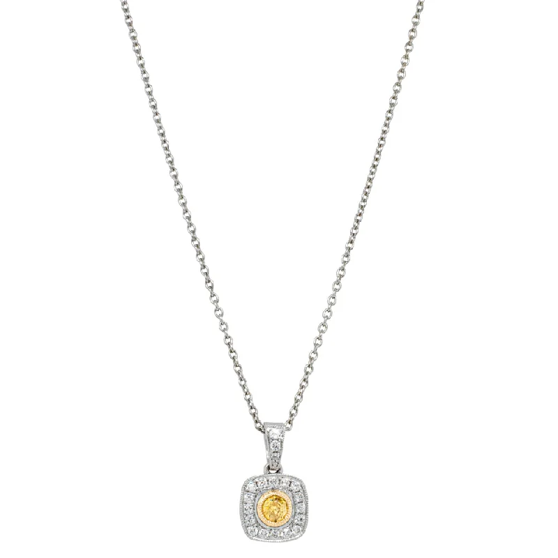 Exclusive Jewelry Sale – Limited-Time Discounts 18ct White Gold .16ct Yellow Diamond Pendant