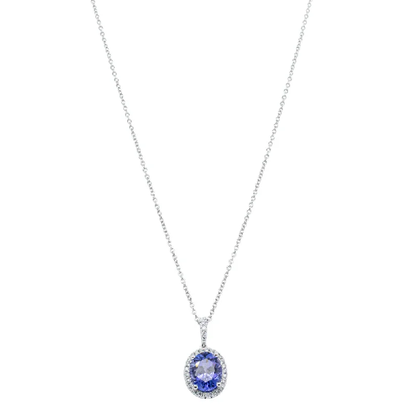 Unique Jewelry Designs Now At Discounted Rates 18ct White Gold 2.27ct Tanzanite & Diamond Sierra Pendant