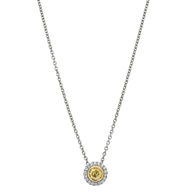 Elegant Rose Gold Jewelry For A Stylish Touch 18ct White Gold .25ct Yellow Diamond Isla Pendant