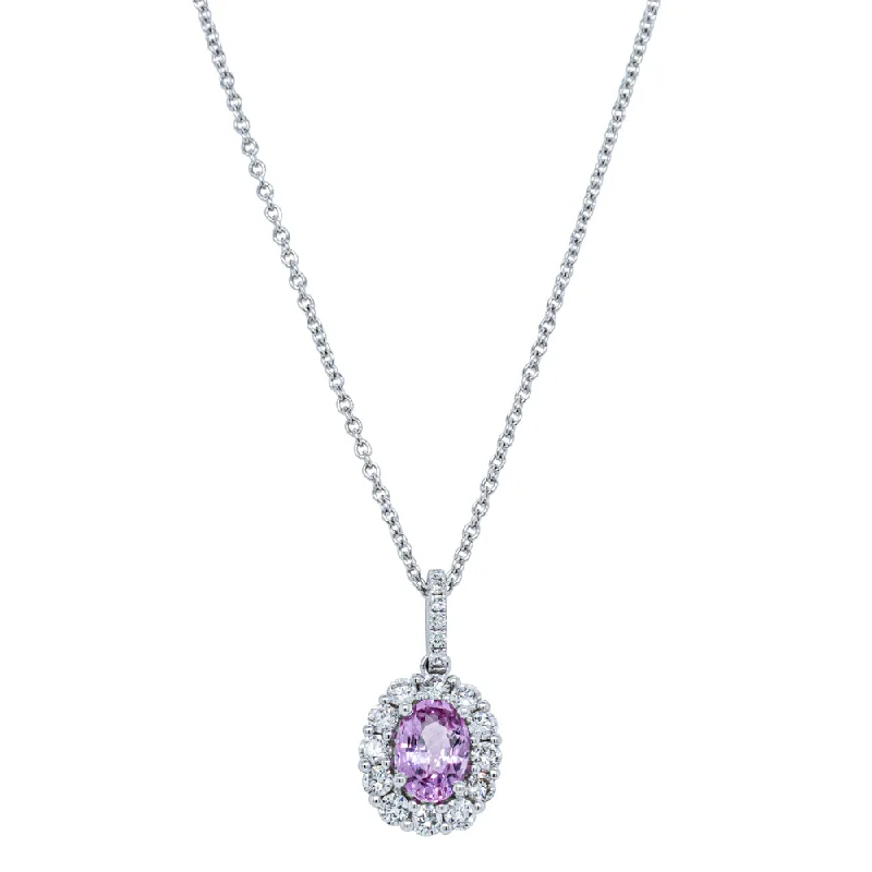 Personalized Jewelry Sale – Unique Pieces At Great Prices 18ct White Gold .91ct Pink Sapphire & Diamond Pendant