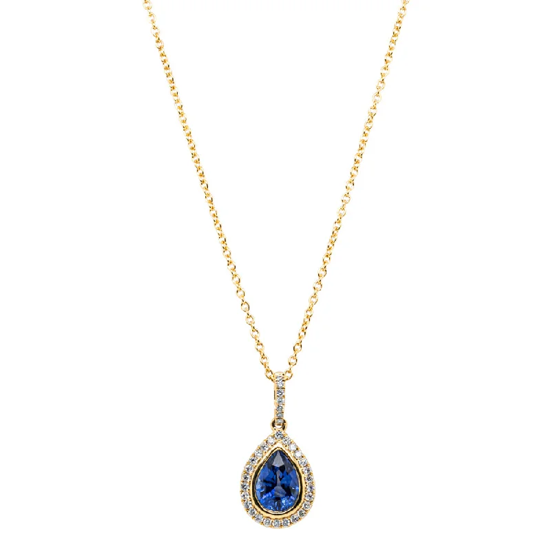 Sparkle In Style With Our Best Jewelry Deals 18ct Yellow Gold 1.36ct Sapphire & Diamond Isla Pendant