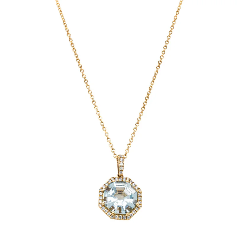 Jewelry Flash Sale – Stylish Designs At Unbeatable Rates 18ct Yellow Gold 3.04ct Aquamarine & Diamond Sierra Pendant