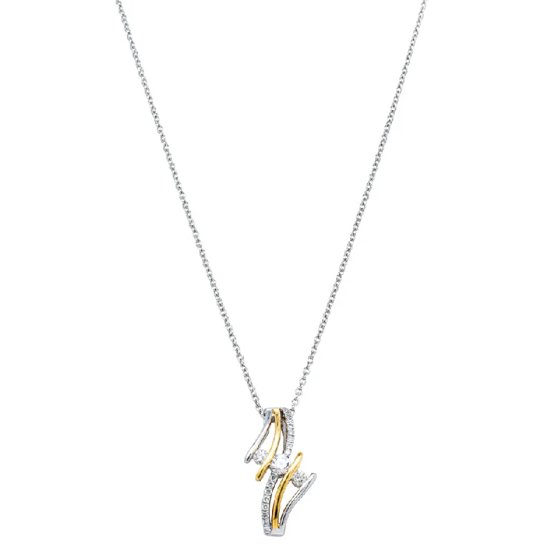 Exclusive Jewelry Sale – Sparkle For Less 18ct Yellow & White Gold Diamond Pendant