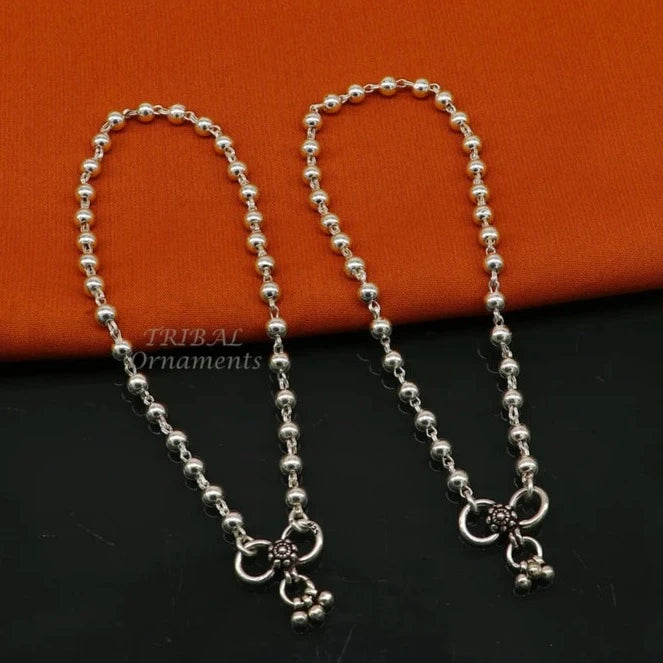 Fashion-Forward Geometric Jewelry For Contemporary Style 4.5mm 9"to 12" 925 sterling silver beaded/ball chain anklet bracelet amazing light weight delicate anklets belly dance silver jewelry ank537 Fashion-Forward Geometric Jewelry For Contemporary Style 4.5mm 9"to 12" 925 sterling silver beaded/ball chain anklet bracelet amazing light weight delicate anklets belly dance silver jewelry ank537