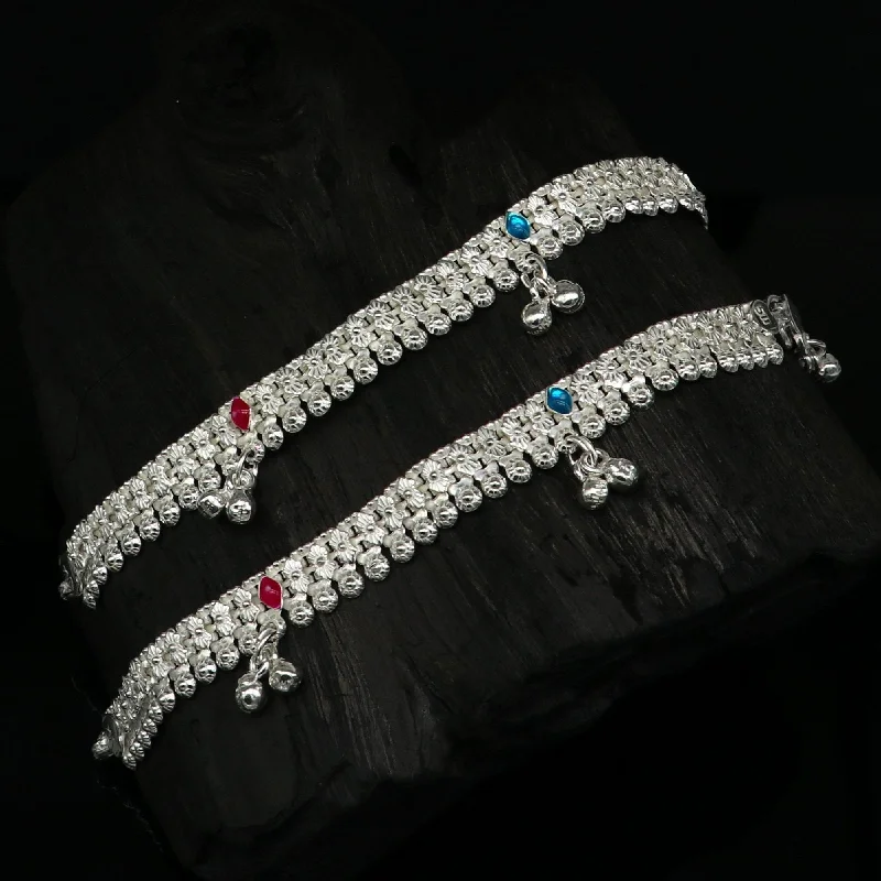 Shop Dazzling Jewelry With Special Promotional Discounts 5" inches Sterling silver handmade amazing silver ankle bracelet new born baby anklet noisy Jingling charm anklets jewelry ank275 Shop Dazzling Jewelry With Special Promotional Discounts 5" inches Sterling silver handmade amazing silver ankle bracelet new born baby anklet noisy Jingling charm anklets jewelry ank275