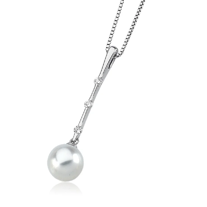Must-Have Jewelry At Irresistible Discounts 7.5mm FW Cultured Pearl, .09 Ctw Diamond & 14k White Gold Necklace Must-Have Jewelry At Irresistible Discounts 7.5mm FW Cultured Pearl, .09 Ctw Diamond & 14k White Gold Necklace