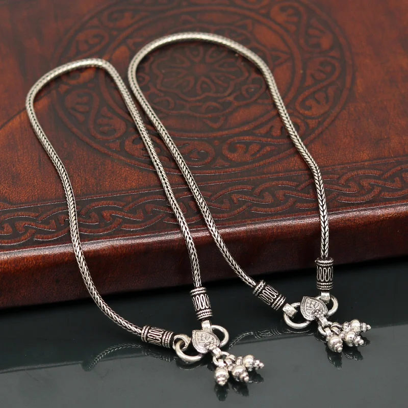 Buy More, Save More On Stunning Jewelry Designs 925 Sterling silver handmade wheat chain ankle bracelet, vintage oxidized charm anklets, tribal belly dance customized jewelry nank256 Buy More, Save More On Stunning Jewelry Designs 925 Sterling silver handmade wheat chain ankle bracelet, vintage oxidized charm anklets, tribal belly dance customized jewelry nank256
