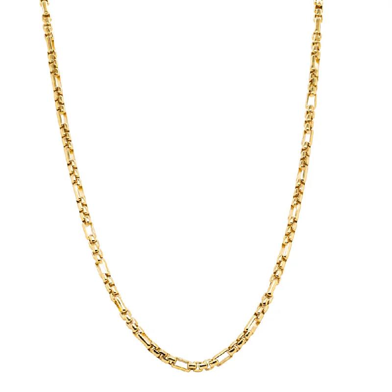 Modern Statement Jewelry For Bold Styling 9ct Yellow Gold Square Figaro Chain