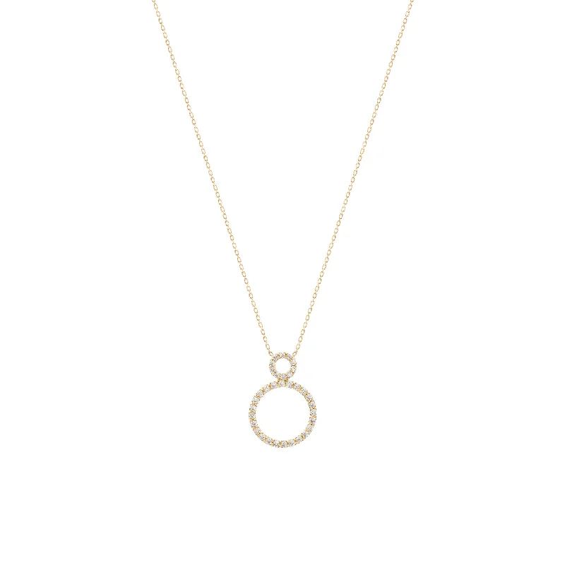 Elegant Jewelry Styles At Budget-Friendly Prices Circle 18K Gold Necklace w. Diamonds