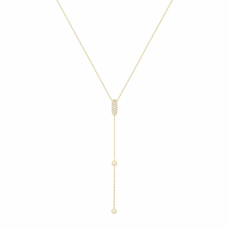 Modern Jewelry At Exclusive Discounts – Shop Today Sparkly Sparkly Lariat 18K Gold Necklace w. Diamonds