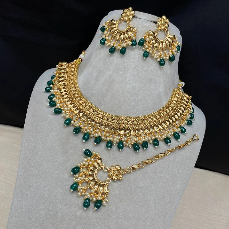 Elevate Your Jewelry Collection With Limited-Time Savings Amoliya Jewels Gold Plated Beads And Pearls Necklace Set