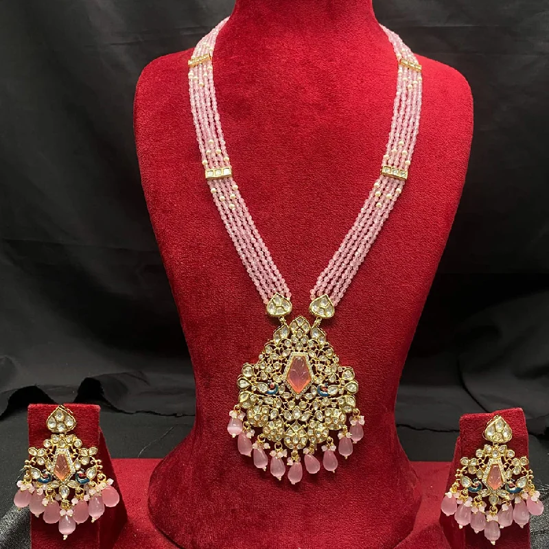 Jewelry Clearance – Final Chance To Save Big Amoliya Jewels Gold Plated Polki Kundan And Beads Necklace Set