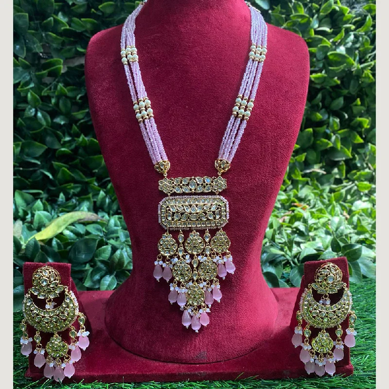 Flash Sale On Elegant Jewelry – Don't Miss Out Amoliya Jewels Gold Plated Polki Kundan And Beads Necklace Set