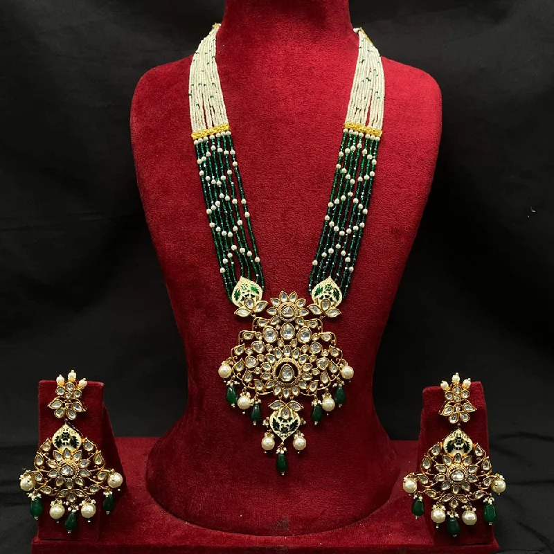 Jewelry Sale Bonanza – Grab Your Sparkle Now Amoliya Jewels Gold Plated Polki Kundan And Pearls Necklace Set