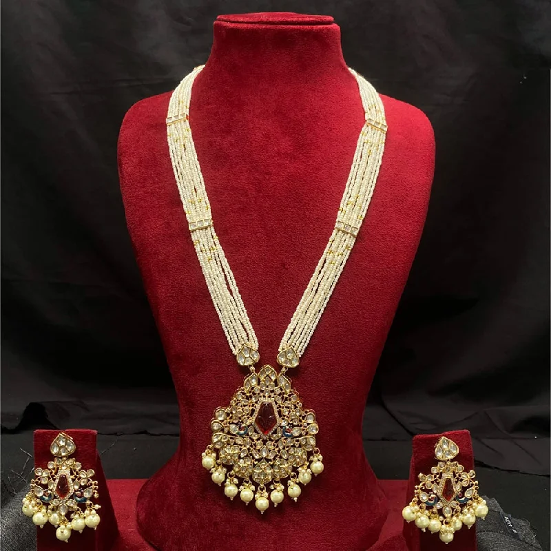 Limited-Stock Jewelry Sale – Shop Before It's Gone Amoliya Jewels Gold Plated Polki Kundan And Pearls Necklace Set