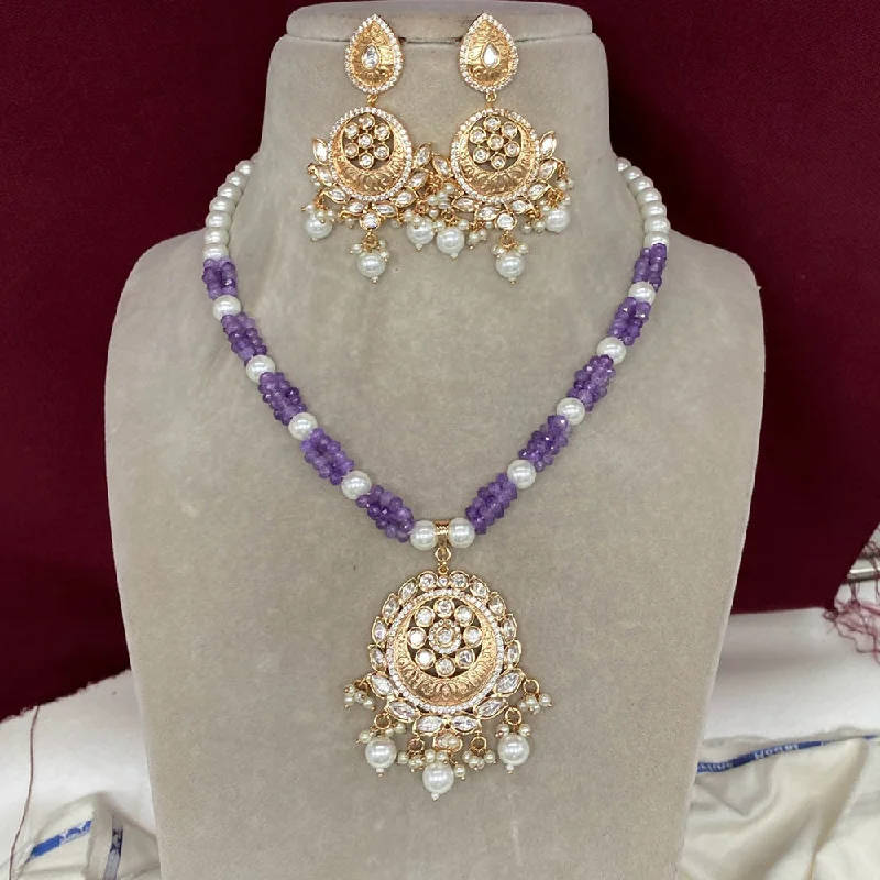 Trending Jewelry Now Available At Exclusive Prices Amoliya Jewels Gold Plated Polki Kundan  And Pearls Necklace Set