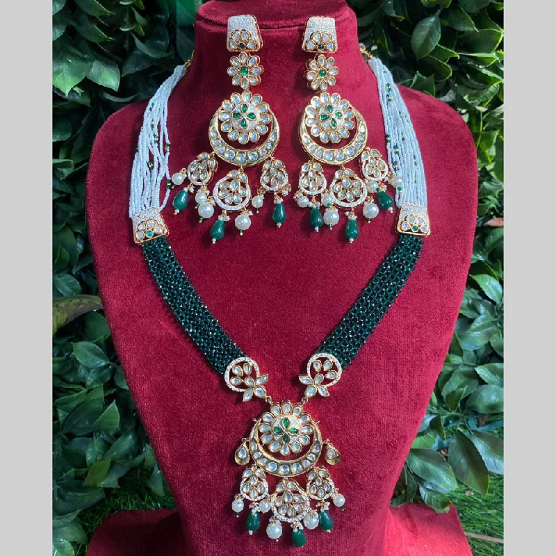 Affordable Glamour – Premium Jewelry At Special Prices Amoliya Jewels Gold Plated Polki Kundan Meenakari Pearls Long Necklace Set