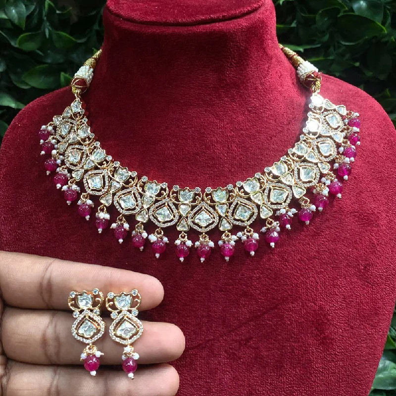 Everyday Jewelry Essentials Now On Sale Amoliya Jewels Gold Plated Polki Kundan Necklace Set