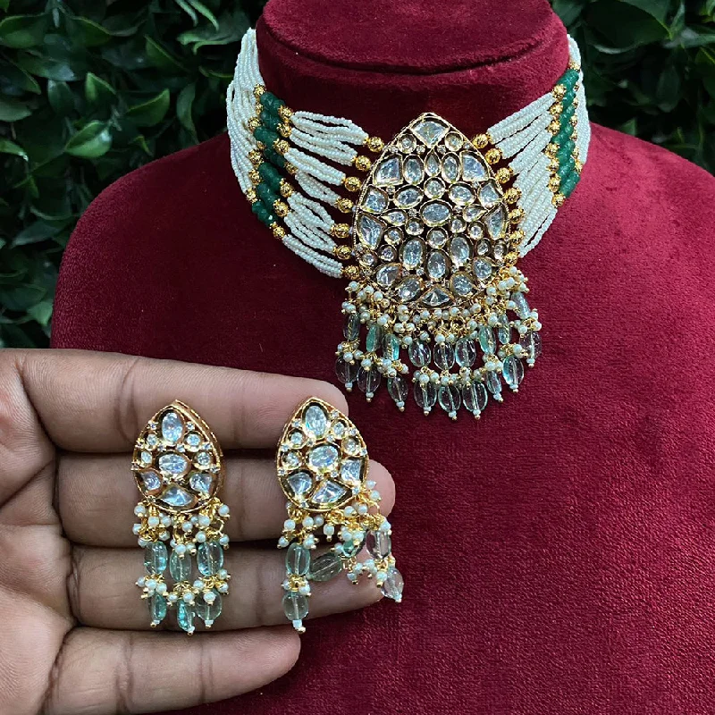 Flash Sale On Stunning Jewelry – Don't Miss Out Amoliya Jewels Gold Plated Polki Kundan Stone And Choker Necklace Set