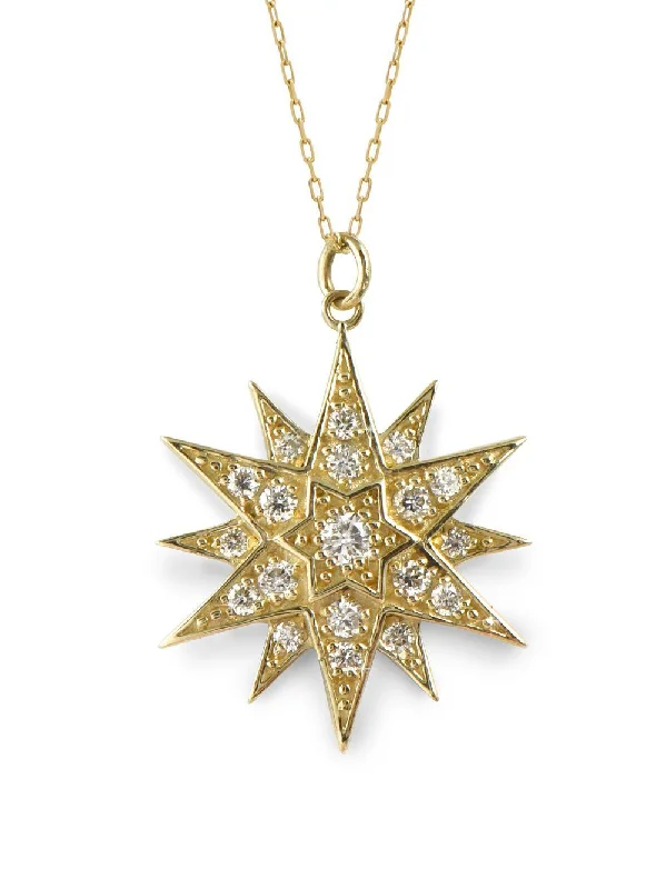 Unmissable Jewelry Discounts – Elevate Your Look For Less Celestial Star 14K Gold Necklace w. Diamonds
